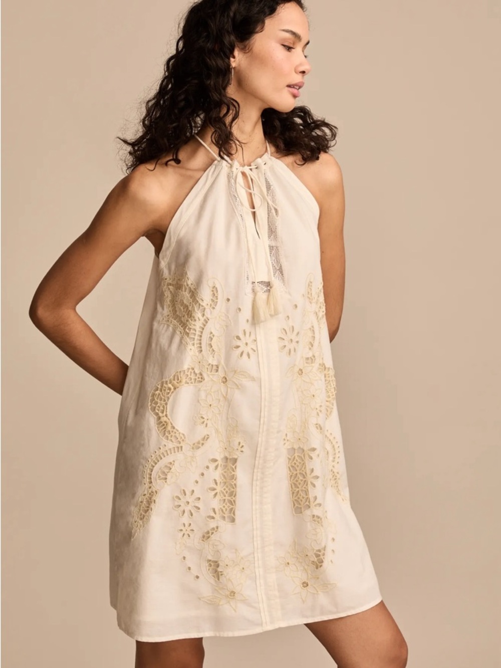 Lucky Brand Festival Embroidered Shift Mini Dress size L